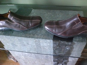 COLE HAAN Nike Air Brown Leather Loafers Shoes Size 9 1/2 M slip on – driving