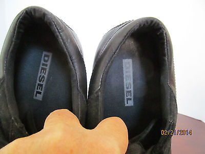 Men’s sz 13 black leather Diesel lace tie athletic running tennis shoes