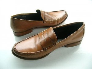 MEN’S COLE HAAN CLASSIC SADDLE TAN LEATHER PINCH PENNY LOAFERS SIZE 12 M EUC! @@