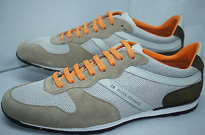 Hugo Boss Orange Orlet Medium Grey Sneakers Tennis Shoes Size 10 43 NIB