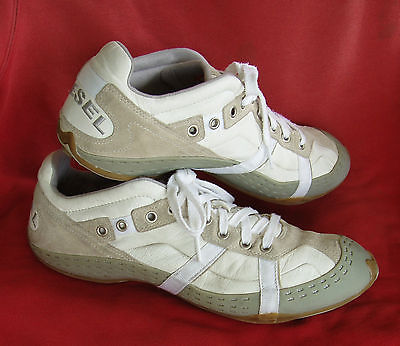 DIESEL Men Name is “Hey” White Leather Athletic Walking Sneaker Shoe US 13 EU 47