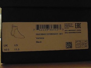 New in box, Men Hugo Boss Vermins leather black boots size 11.5
