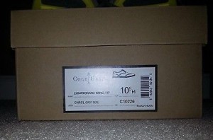 BRAND NEW Cole Haan Lunargrand Wing Tip Size 10.5 US Grey (Gray) / Yellow WITH B