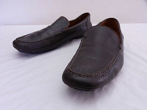 Mens 11 BOSS HUGO BOSS Brown Leather Moccasin Toe Loafers Casual Shoes