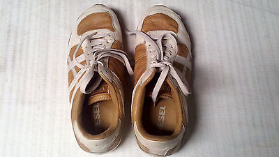 Men’s DIESEL Brown / Tan Leather REMY Casual Shoes Fashion Sneakers Size 7