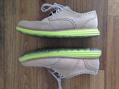 Cole Haan Lunargrand Wing Tip, Size 7 Wide, C11248, Sandstone/Limelight