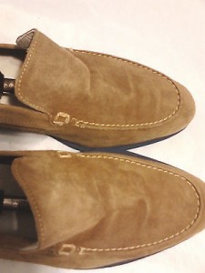 Cole Haan Mens Suede Leather Loafers 10M Beige Mens Shoes