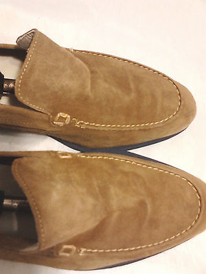 Cole Haan Mens Suede Leather Loafers 10M Beige Mens Shoes