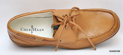 New Cole Haan Men’s Nike Air Moc Toe Leather Oxford Boat Shoe ~Camel/Brown *11