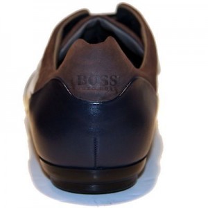 $330 Hugo Boss Black Label Leather Sneakers Navy Blue Mens 11 44 Shoes 10.5 43.5