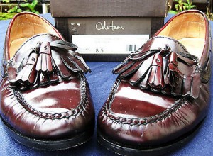 COLE HAAN MEN’S BURGUNDY CORDOVAN LEATHER KILTIE TASSEL LOAFERS SHOES 8.5D