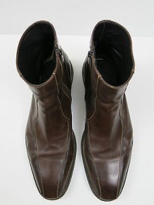 HUGO BOSS Brown Leather Ankle Boots, size 10.5