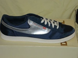 DIESEL EAGLE MID NIGHT SILVER 00YG04 SIZE 13 BRAND NEW MEN SHOES IN BOX