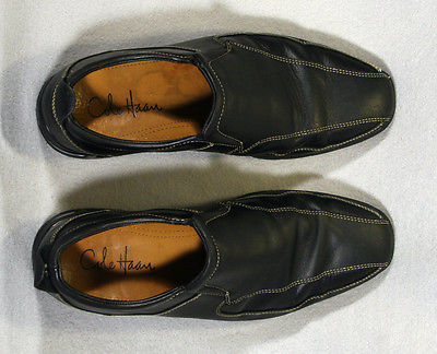 COLE HAAN NIKE AIR BLACK LEATHER SLIP ON LOAFERS 9 M MENS CASUAL SHOES