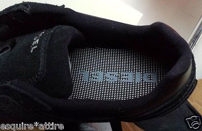 DIESEL men size 11 black leather sneakers EXCURSE model