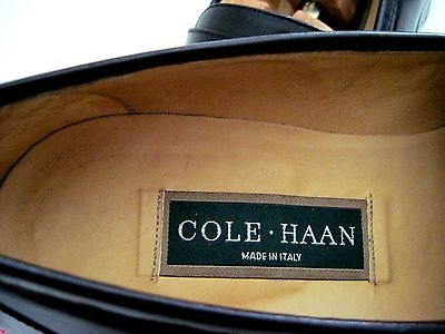 COLE HAAN Mens Black Classic Leather Penny Loafer Shoes Size 9 D Made in Italy
