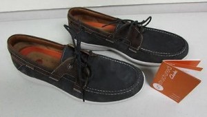 Clarks Size 9.5M Men’s Navy & Brown Leather UN Cape Boat Shoes Loafers 63398