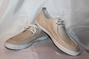COLE HAAN Nike Air Beige Canvas Lace Up Mens Casual Shoe Oxford Sz 13 M Nice!