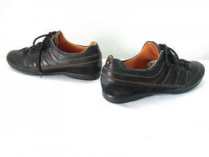 Mens 46 13 BOSS Hugo Boss Sneakers Lace Up Black Leather Casual Oxfords Fashion