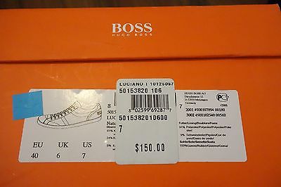 NEW HUGO BOSS ORANGE MENS SNEAKERS – SIZE US 7 – LUCIANO 1 LACE UP SNEAKERS