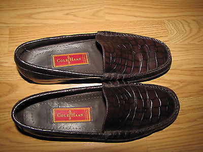 Cole Haan ‘Country’ Brown Alligator Embossed Loafers – 10M Int. 44