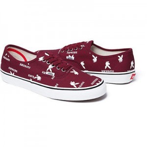100% Authentic Supreme/Playboy Burgundy Vans Authentic green black white sk8-hi