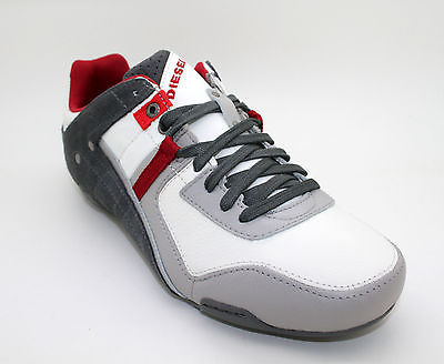 NEW Men’s DIESEL Korbin S Grey White Casual Fashion Sport Sneakers Shoes leather