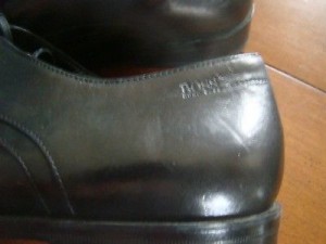 mens hugo boss lace up dress shoe made in italy black leather oxford size 8