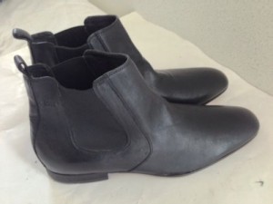 Hugo Boss Chelsea Black Leather Ankle Dress Boots 13 M