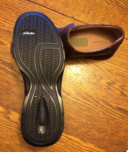 Mens Leather Clarks Slip On Shoes Size 10.5 M- Excellent!