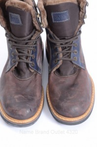 Hugo Boss Fur Lined Winter Boot L7.5 R6.5 coffee leather shoe $425 Mismate New