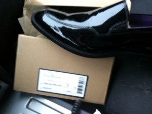 Mens Cole Haan Lenox Hill Venetian Black Patent Leather shoes C11915 Size 7