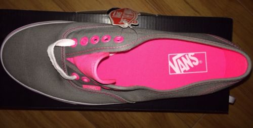 VANS Authentic Neon Pop Frost Grey / Pink – Women Size 10.5, Men 9 – NEW IN BOX