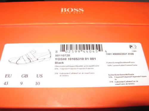 HTF MEN’S HUGO BOSS YOSHI BLACK TRAINERS US 10M