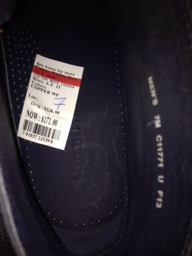 $228 Cole Haan Mens 7M Chukka Boots Shoes Brown Navy Leather WaterRes New In Box