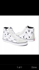Supreme SS14 White Supreme/Playboy Vans SK8-Hi SIZE 10.5 Box Logo