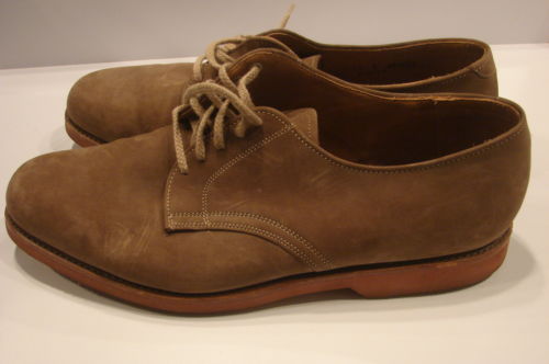 COLE HAAN Brown Suede Leather Plain Toe Oxford Shoes 12