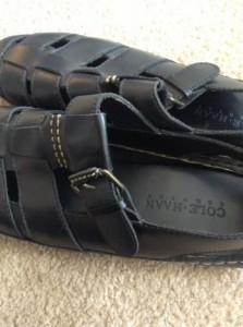 COLE HAAN Country Woven Strap Leather Sandal Casual Slip-On Shoes Black Size 13