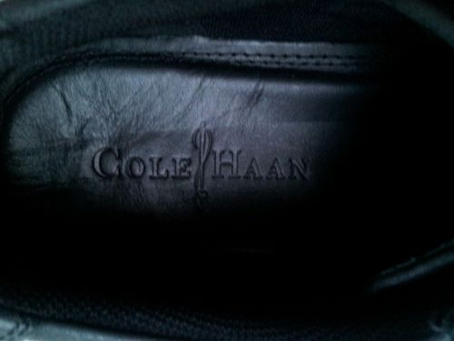 COLE-HAAN BLACK “CHARCOAL” LEATHER SNEAKERS, MEN’S SIZE 10M