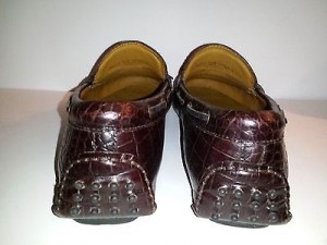 COLE HAAN Brown Croc Driving Moccasins Loafers Mens Shoes Size 9.5 M