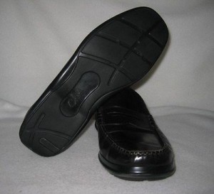 Mens COLE HAAN Nike Air Black Leather Penny Loafers Slip On Shoes 9.5