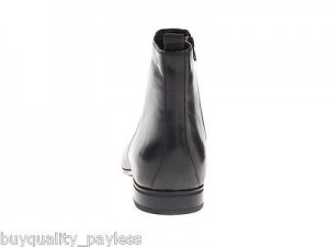NEW Hugo Boss Vermins Pull On Leather Ankle Dress Zip Boots Mens 9 Black NIB