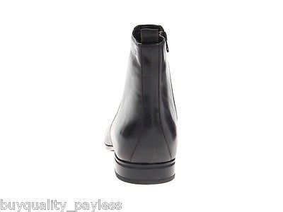 NEW Hugo Boss Vermins Pull On Leather Ankle Dress Zip Boots Mens 9 Black NIB