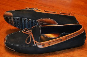Men’s Cole Haan leather driving moccasins shoes loafers – sz 12 D – black/brown