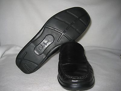Mens COLE HAAN Nike Air Black Leather Loafers Slip On Shoes 9.5