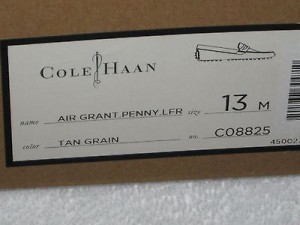 NEW!! MEN’S COLE HAAN NIKE AIR GRANT SLIP-ON PENNY LOAFER SHOES SIZE 13M IN TAN!