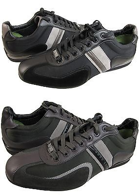 Hugo Boss Mens Space Up Black or Grey Lace-Up Fashion Sneakers Shoes Kicks