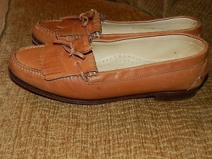 COLE HAAN MEN 9.5 – 9 1/2 TAN  BROWN LEATHER LOAFER SLIDE ON