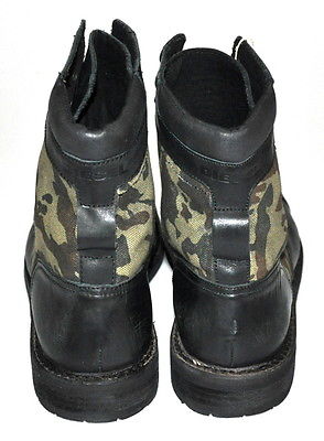 $425 NEW Diesel CASSIDY Black Leather & Camouflage Canvas Ankle Boots 46/12.5