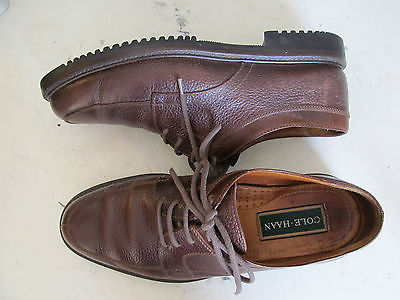 Cole Haan Mens 8.5M Brown Pebbled Leather Lace up Oxford Shoes